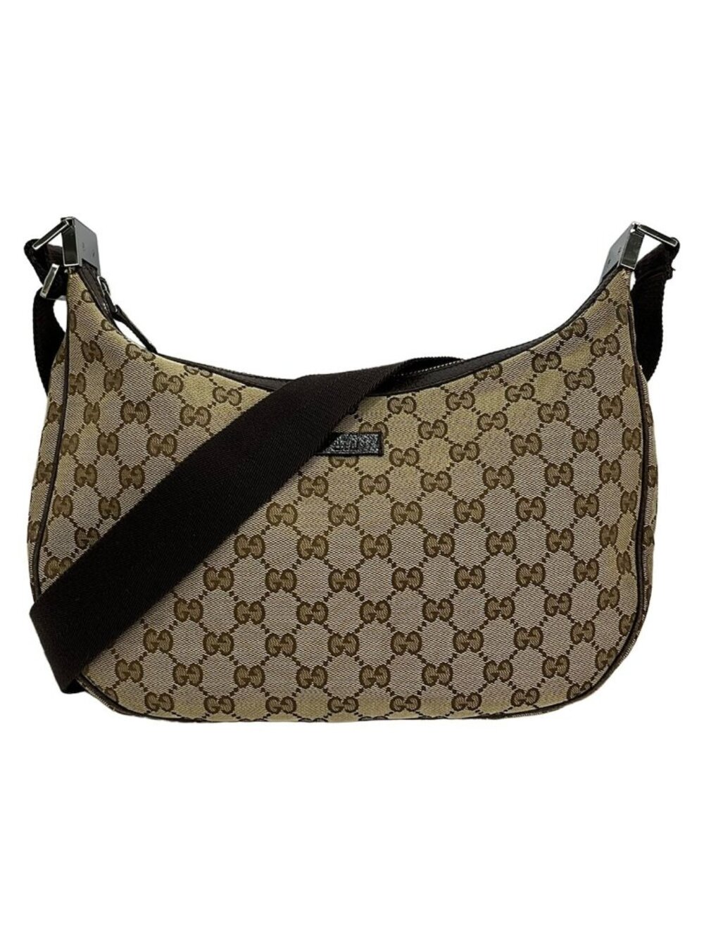 Gucci Shoulder Bag GG Pattern Beige Dark Brown